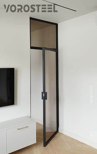 Drzwi loftowe szklano -metalowe